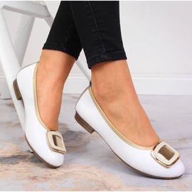 Weiße Lederballerinas für Damen Filippo 2