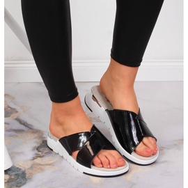 S.Barski Schwarze Lacklederhausschuhe für Damen S. Barski 2