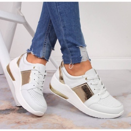 S.Barski Damenschuhe aus Leder mit Keilabsatz, weiß S. Barski 1