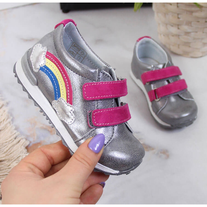 Mädchenschuhe mit Klettverschluss Silber Kornecki 6775 silber- 1