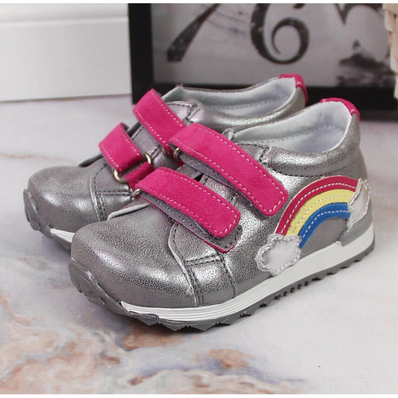 Mädchenschuhe mit Klettverschluss Silber Kornecki 6775 2