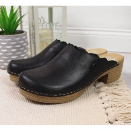 Rieker V6844-00 schwarze Damen Lederhausschuhe 2