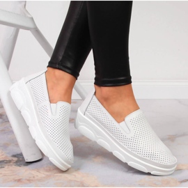 Bequemer Damenlederschuh, weiß Jezzi 1