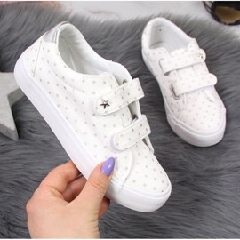 Turnschuhe für Mädchen mit Klettverschluss, weiße Atletico-Sterne 1