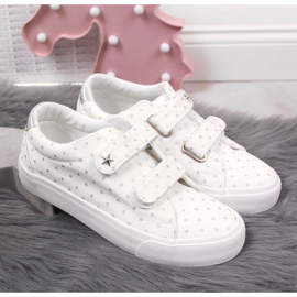 Turnschuhe für Mädchen mit Klettverschluss, weiße Atletico-Sterne 2