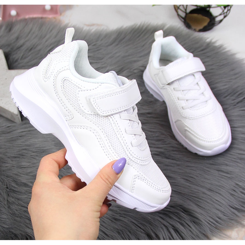 Weißer American Club Sportschuh für Kinder mit Klettverschluss 1