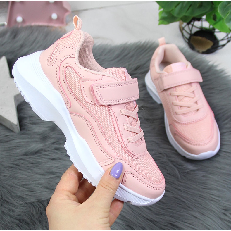 Pinker American Club Sportschuh für Mädchen mit Klettverschluss rosa 1