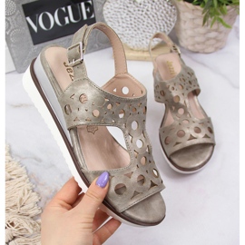 Keilsandalen für Damen Jezzi golden 1