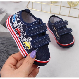 Atletico marineblaue Turnschuhe mit Klettverschluss für Jungen 1