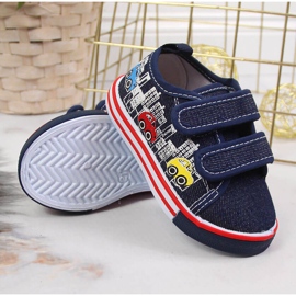 Atletico marineblaue Turnschuhe mit Klettverschluss für Jungen 2