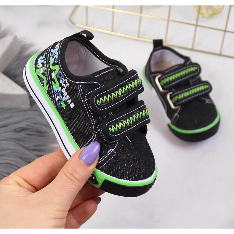 Jungen Turnschuhe mit Klettverschluss schwarz Atletico 1