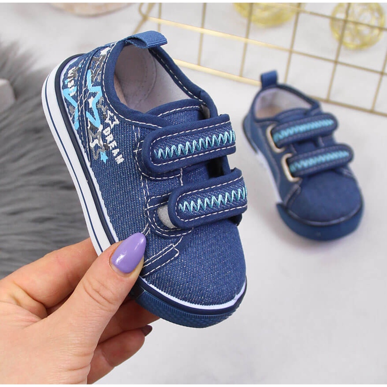 Blaue Turnschuhe für Jungen mit Klettverschluss von Atletico navy blau 1