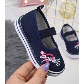 Ballerinas für Mädchen mit elastischem Atletico Marineblau 1