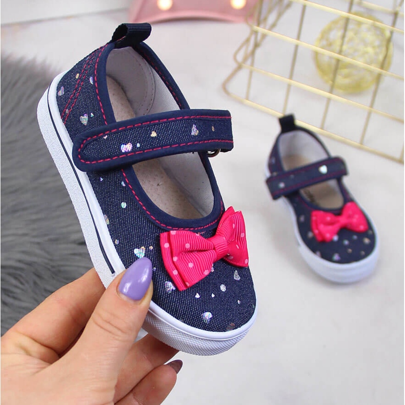 Ballerinas für Mädchen mit Klettverschluss Atletico marineblau navy blau 1