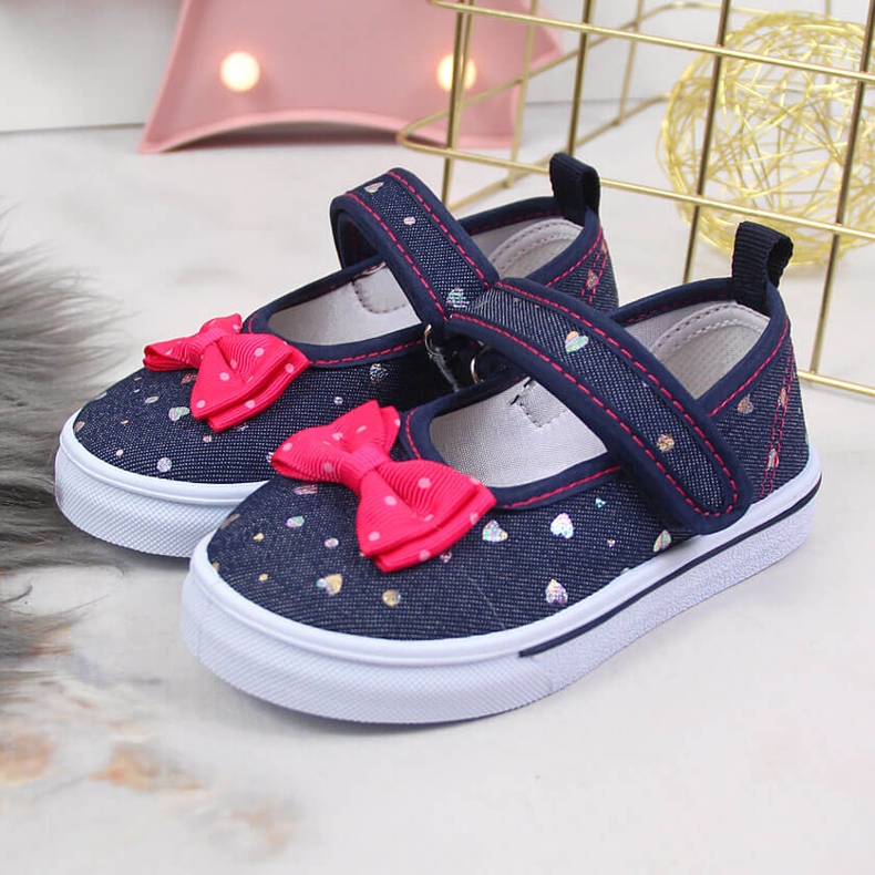 Ballerinas für Mädchen mit Klettverschluss Atletico marineblau navy blau 2