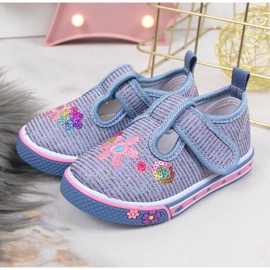 Blaue Turnschuhe mit Klettverschluss von Atletico für Mädchen 2