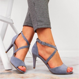 Damensandalen auf einem hohen Absatz blau Sergio Leone 1