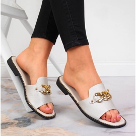 S.Barski Goldene Damenpantoffeln mit Kette, Gold S. Barski 1