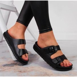 S.Barski Damen Gummihausschuhe mit Schnallen schwarz S. Barski 1