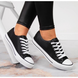 Atletico schwarze Öko-Leder-Sneakers 1