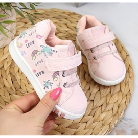 Pinker American Club Sportschuh für Mädchen mit Klettverschluss rosa 1