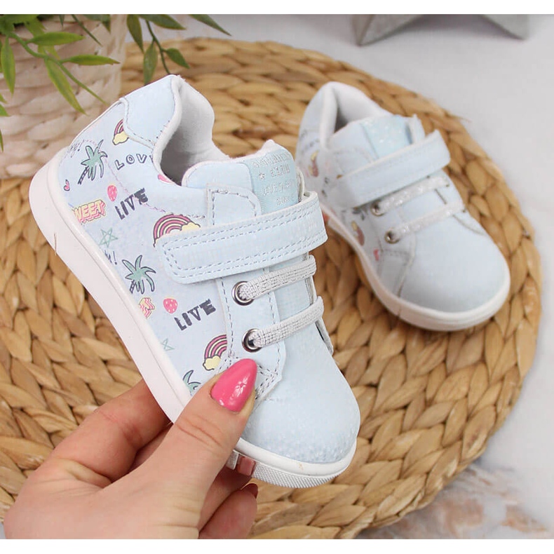 Sportschuhe für Mädchen mit Klettverschluss blau American Club 1