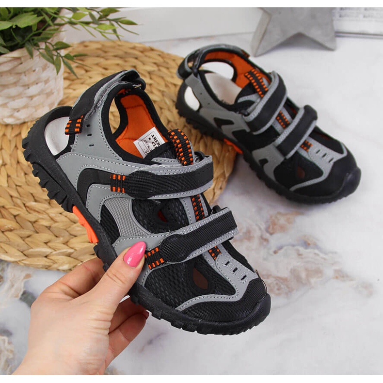 American Club graue Sandalen für Jungen 1