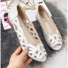 Silberne durchbrochene Ballerinas für Damen Jezzi 1