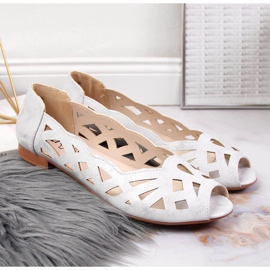 Silberne durchbrochene Ballerinas für Damen Jezzi 2