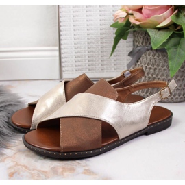 Goldfarbene Jezzi-Sandalen für Damen golden 2