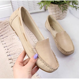 Damen Lederloafer hellbeige Helios 398 1