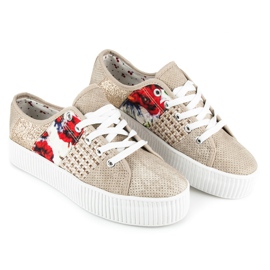 Kylie Damenturnschuhe auf der Plattform braun 1