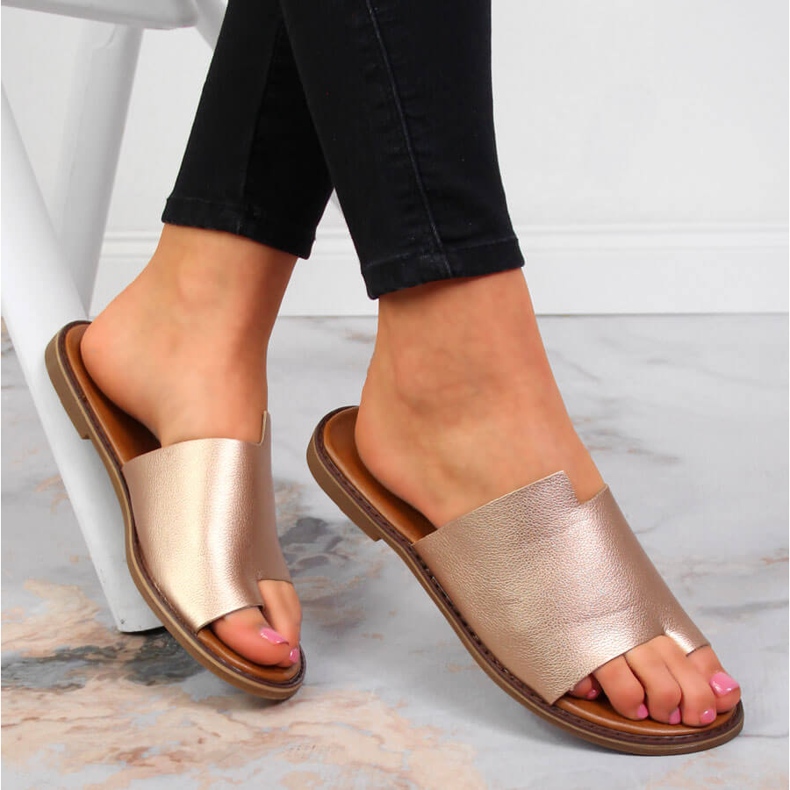 Goldene Flip-Flops für Damen Jezzi 1