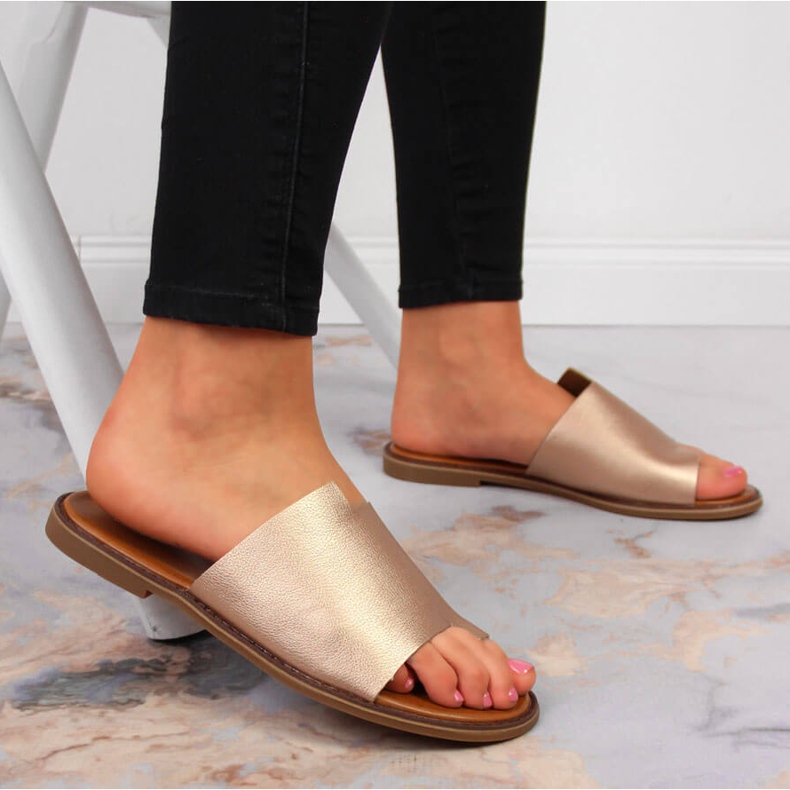 Goldene Flip-Flops für Damen Jezzi 2