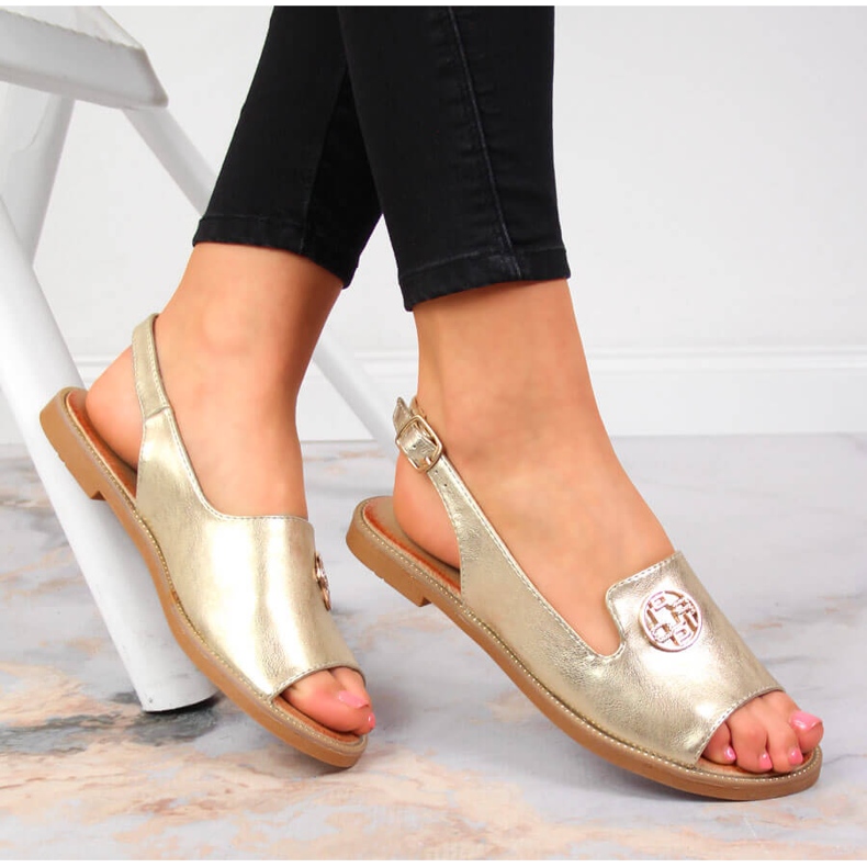 Damensandalen mit goldener Filippo-Verzierung 1