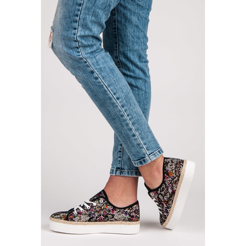 Kylie Espadrilles aus Spitze mit Blumen mehrfarbig 1