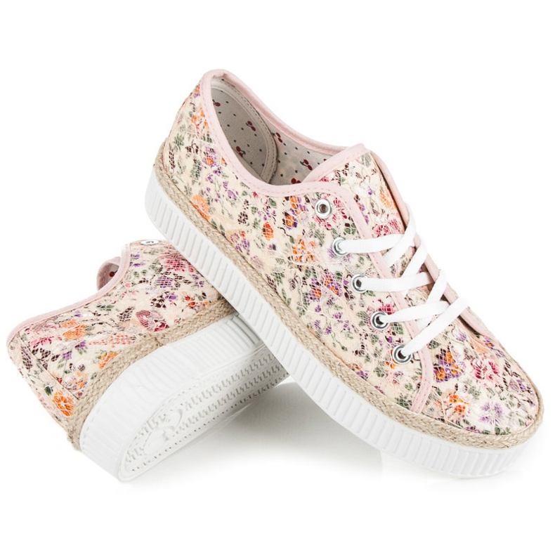 Kylie Espadrilles aus Spitze mit Blumen mehrfarbig 1