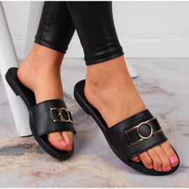 Damenpantoffeln mit schwarzem Jezzi-Dekor 1