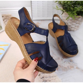 Marineblaue Ledersandalen Łukbut 656 1