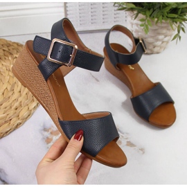 Marineblaue Damensandalen Sergio Leone navy blau 1