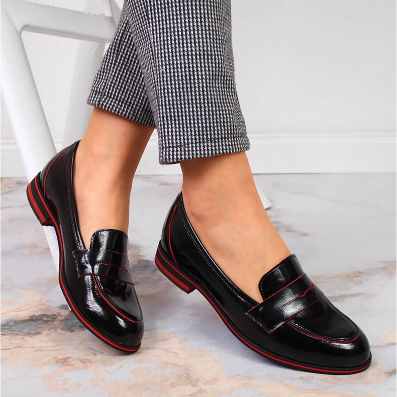 Leder Damenschuhe lordsy lackiert schwarz Juma 2