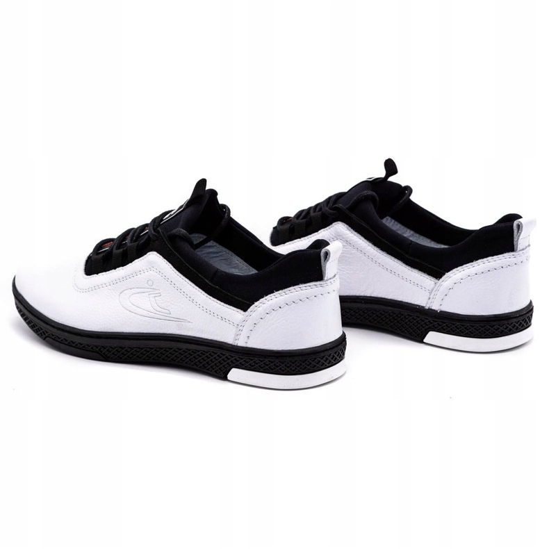 Polbut Herren-Freizeit-Lederschuhe K24, weiß mit schwarzer Sohle 4