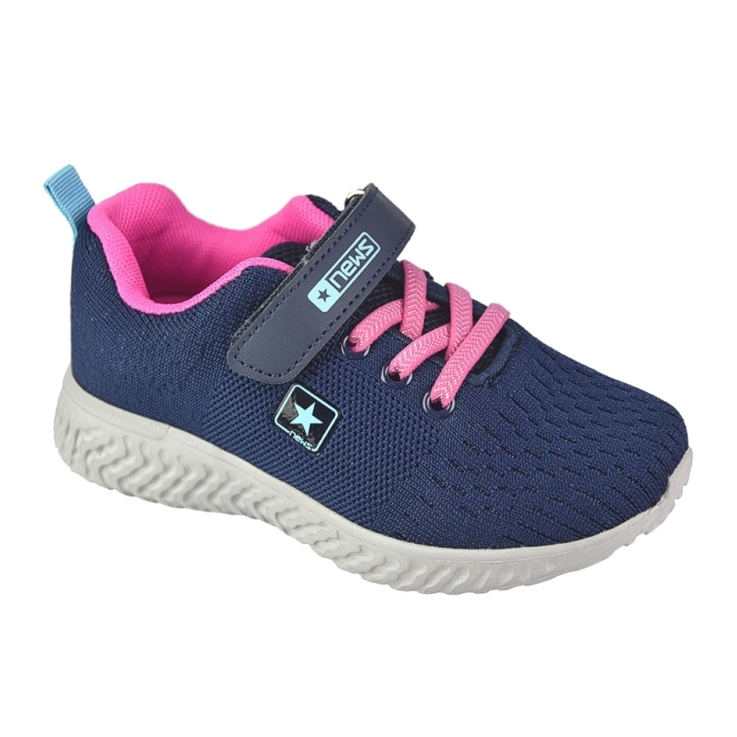 NEWS Sportschuhe mit Klettverschluss 22DZ23-4843-M Marineblau rosa 1