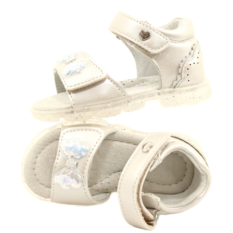 Evento Mädchensandalen mit einem Bogen 22Z23-4780 Silber 5