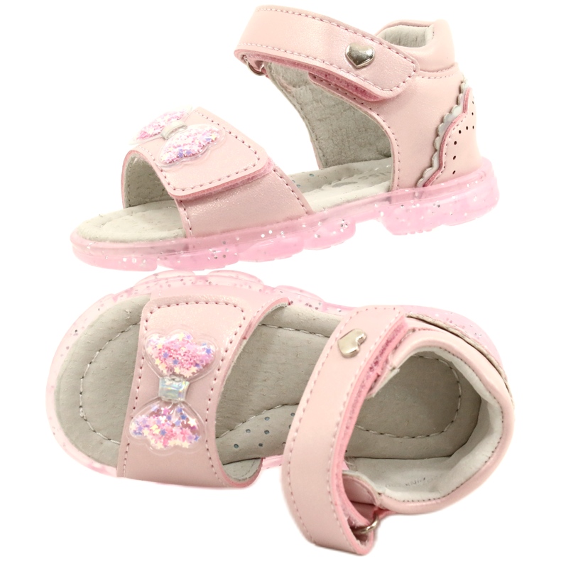 Evento Mädchensandalen mit einem Bogen 22Z23-4780 Pink rosa 5