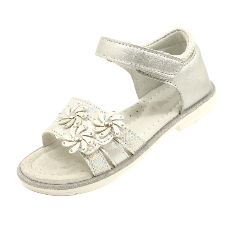 Evento Mädchensandalen mit Blumen 22Z23-4792 Silber 4