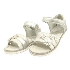 Evento Mädchensandalen mit Blumen 22Z23-4792 Silber 3