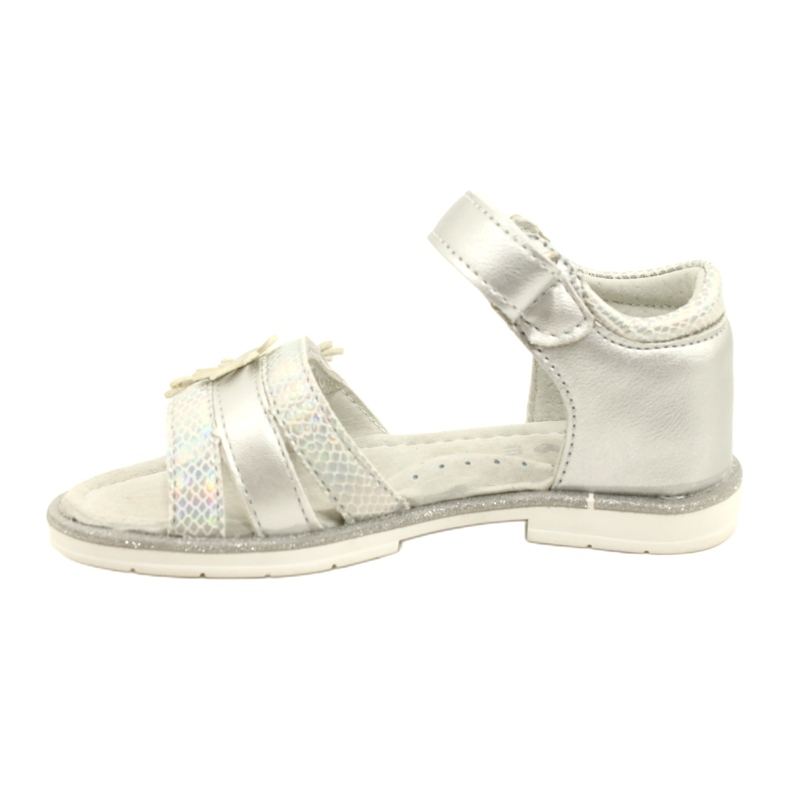 Evento Mädchensandalen mit Blumen 22Z23-4792 Silber 2