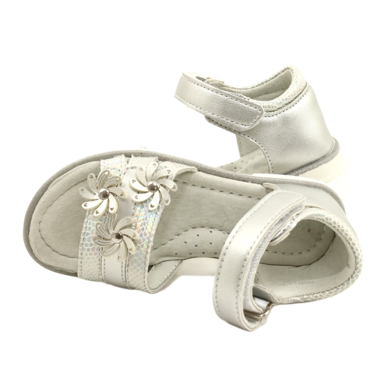 Evento Mädchensandalen mit Blumen 22Z23-4792 Silber 6