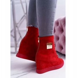 Damen Sneaker Lu Boo mit Ketten Wildleder Rot Monica 4